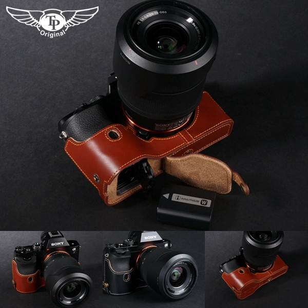 Đài Loan TP da SONY Sony A7 túi máy ảnh A7R A7S thế hệ bao da xử lý cơ sở bảo vệ da bò - Phụ kiện máy ảnh kỹ thuật số