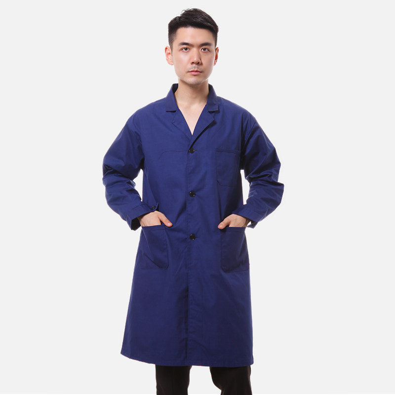 2021 new products hotel catering cleaning blue winter long-sleeved labor insurance coat blue men and women will not fade or shrink