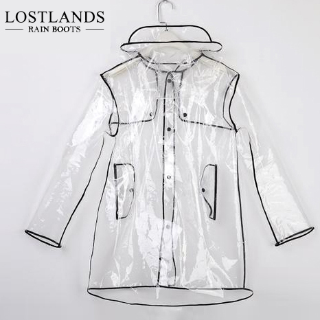Fashionable Transparent Raincoat for Men and Women, Couple Style, Long and Short Styles, Suitable for Rafting, Outdoor Performances, Japan and Korea