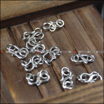 925 silver buckle S-shaped buckle DIY necklace chain buckle jewelry accessories buckle strap 2 small ring silver chain Buckle