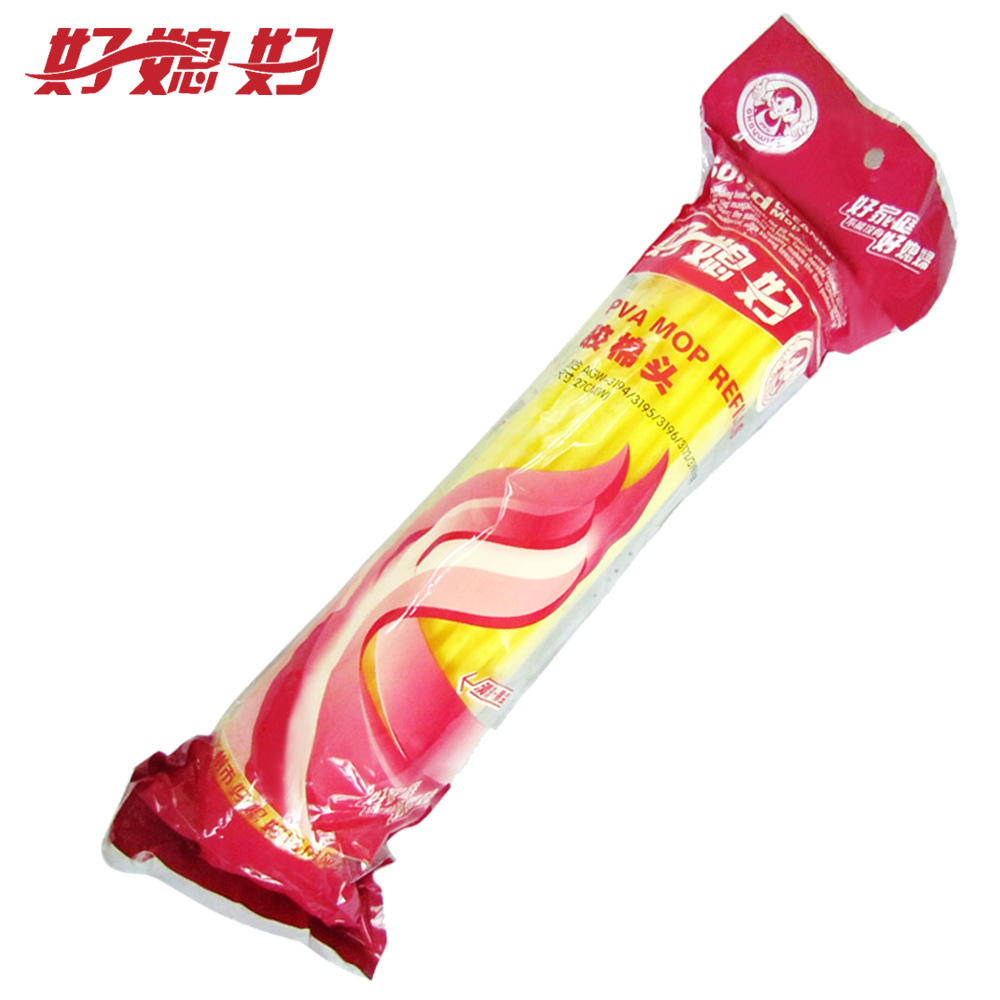 好媳妇胶棉拖把配件 滚轮挤水胶棉拖把头 吸水海棉头