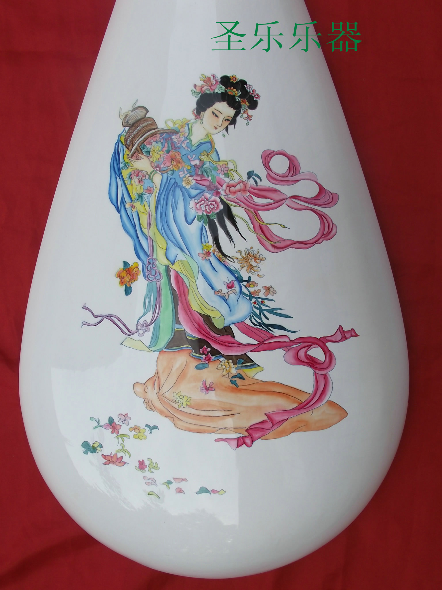 New Pindi Pipa Pipa Instrumental Professional Color Drawing Stage Play Performance Red Wood Adult Pipa 