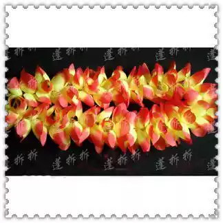 Hawaiian hula garland set stage costume Halloween cheerleading party garland Orange yellow
