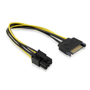 SATA power supply 15p turns 6P graphics card reverse power transfer line 6PIN graphics card power cable