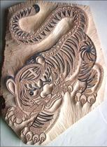 Wuqiang New Year Painting Traditional Handmade Woodcut New Year Picture God Tiger Wuqiang Folk Artist Sculpture