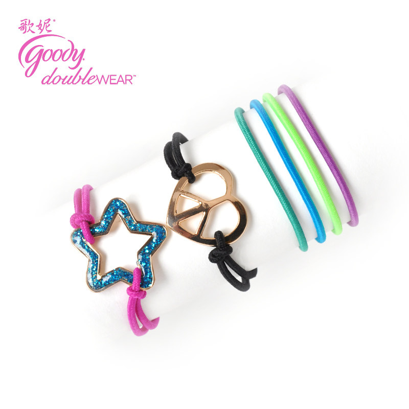 进口 美国Goody歌妮 女孩双用途手链兼发圈2合1 手环 皮筋 发绳