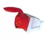 Industrial socket SF-115L 16A five grade open socket with cable protective cover red