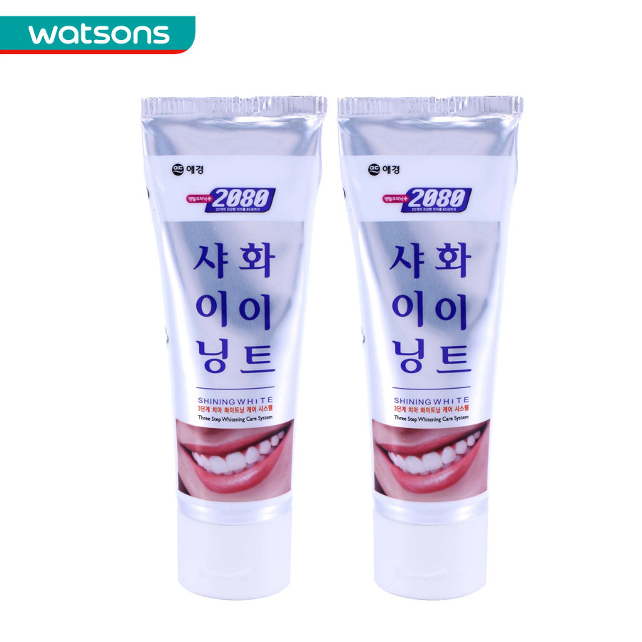 【屈臣氏】组合价 2080 Shinning White美白牙膏100克X2件