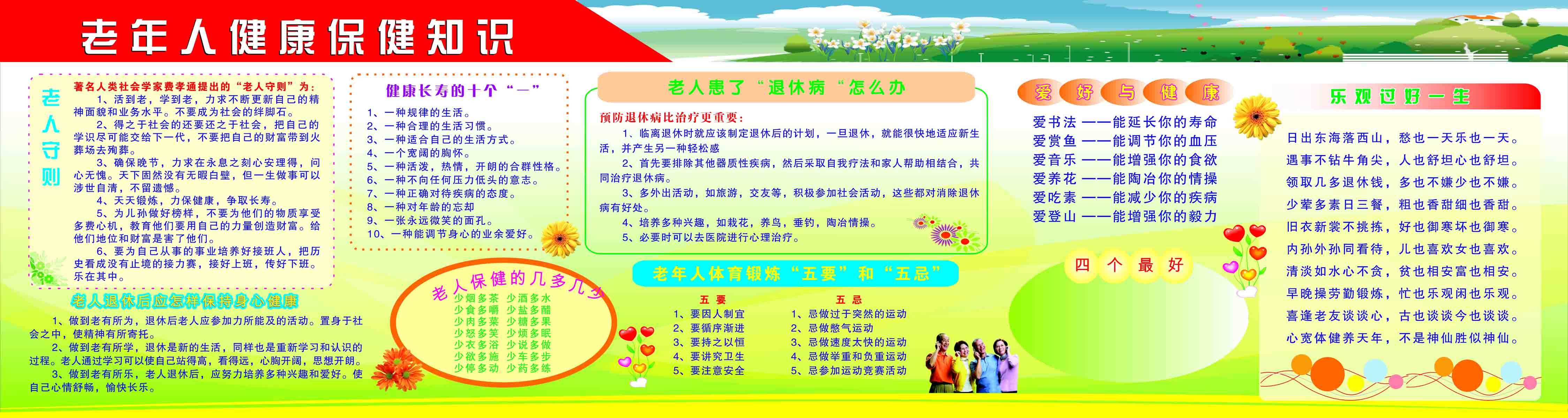 海报印制93素材健康展板7中年人健康保健知识