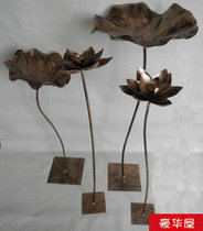 Iron Art Metal Hotel Swing Piece Home Residence Ornament Lotus Landing Pool Solid Matching Decoration Pendulum Lotus Leaf