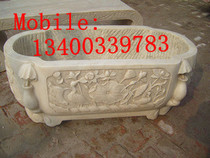 Stone carved flower pot stone fish tank green stone for old fish tank stone nourishing fish pond stone carving pendulum piece 