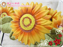 European Mediterranean American country style solid wood stereo relief High simulation sunflower decorative adhesive hook