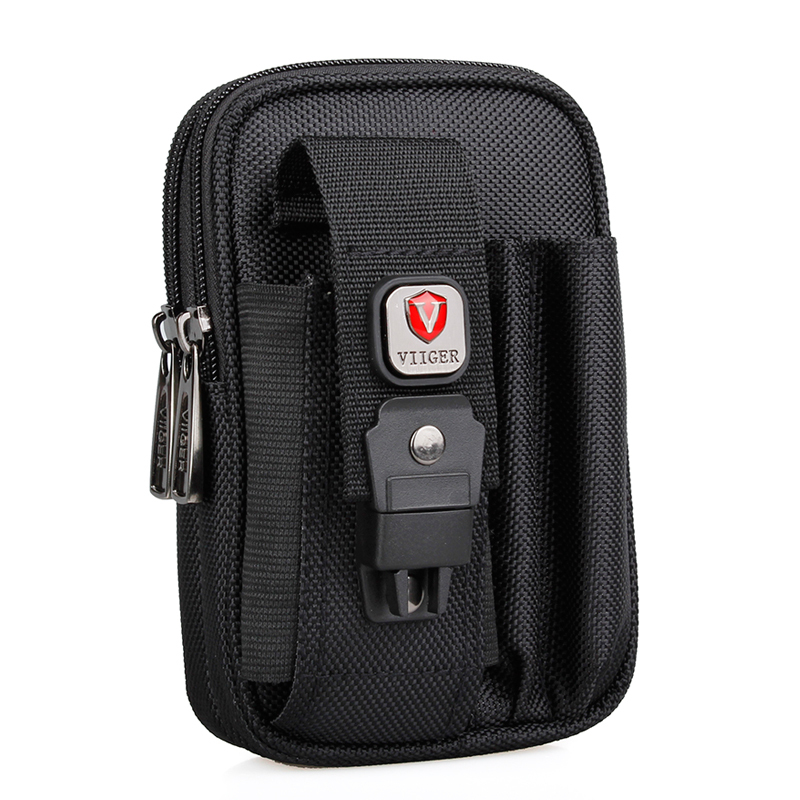 Men's Mobile Phone Waist Bag, Belt-Worn, Vertical Style, Multifunctional Casual Oxford Cloth Bag for Work on Construction Sites, Double-Layer 6.8/ 6.9inch