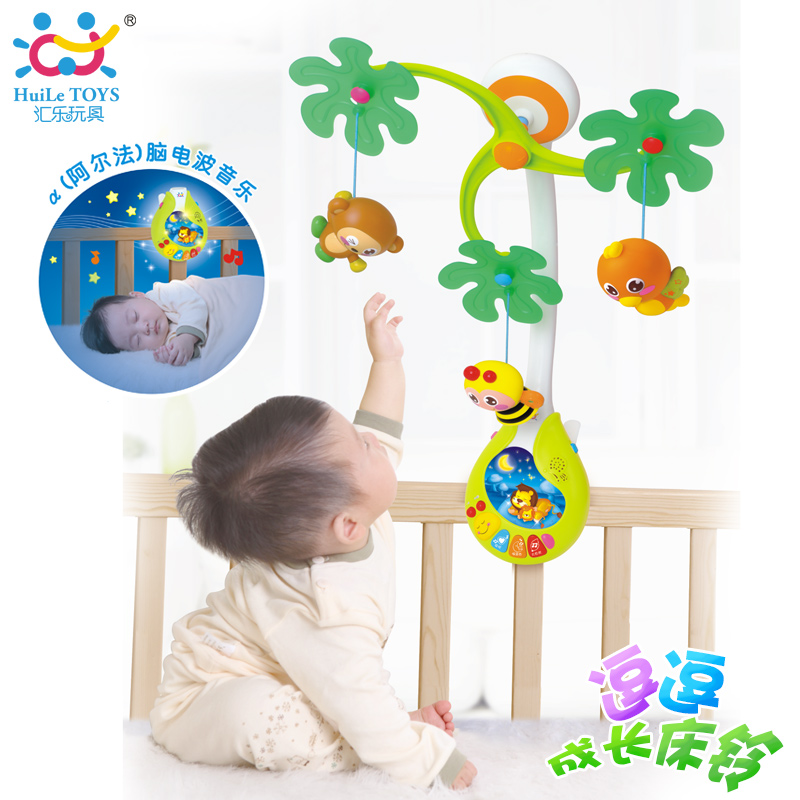 汇乐正品818逗逗乐成长床铃 阿尔法脑电波音乐旋转床头铃摇铃0岁