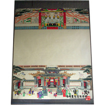  Jiatang axis painters genealogy Ancestral shadow genealogy Zhongtang hanging scroll painting hand-painted with axis vase extra large custom