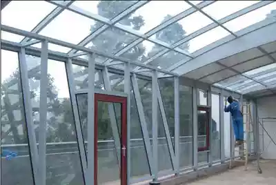 Steel structure greenhouse-tempered glass greenhouse-Terrace-Broken Bridge aluminum doors and windows-casement windows