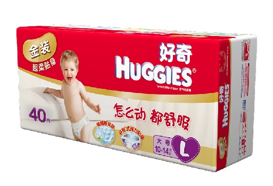 好奇 金装L号宝宝尿不湿 超柔贴身 婴儿纸尿裤L40片 10-14kg
