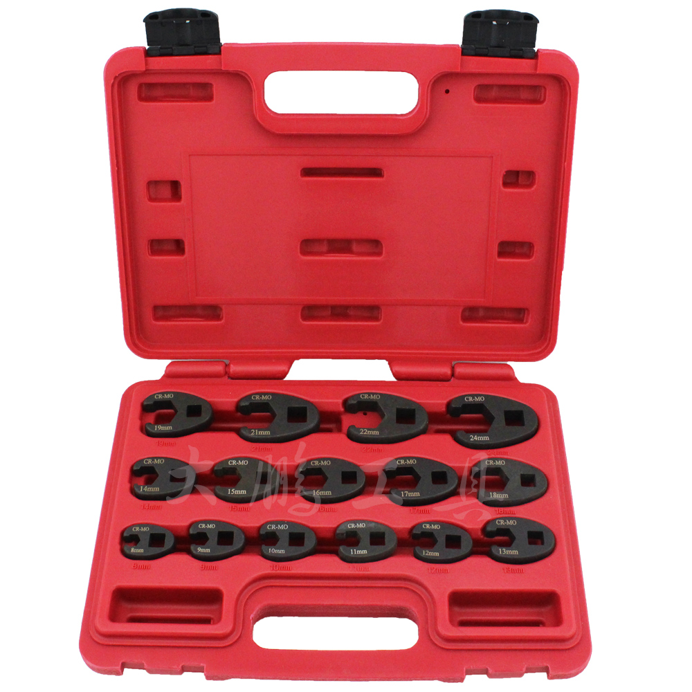 Taiwan tools 15 pieces Single opening tubing wrench petrol G wrench head 1 2 3 8