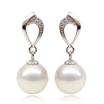 (Yating) new 925 sterling silver diamond beetle pearl earrings female simple fashion retro