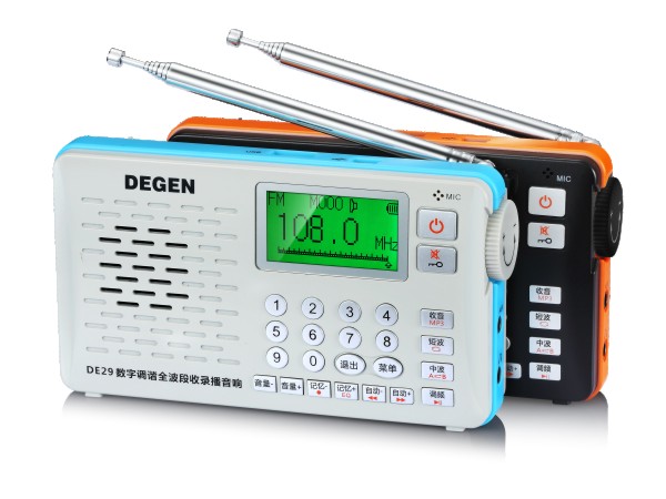 Degen DE29 digital tuning full band recording and broadcasting sound card radio Campus radio