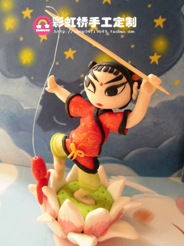 Post-80s nostalgic soft pottery doll fisherman doll ornaments handmade custom birthday gift car decoration new products hot sale