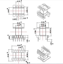 Transformer inductor EE40 EI40 vertical 6 6 6 bagwood frame