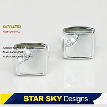 Xingcao ● Business Mens Cufflinks Square Silver Cuff Studs White Collar Shirt Button Gift Box XK1722