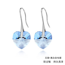 (Zhudai jewelry) Austrian crystal earrings-Heart star Three Colors