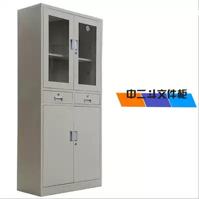 Chengdu third ring open glass bookcase glass double door two-door file cabinet data folder cabinet