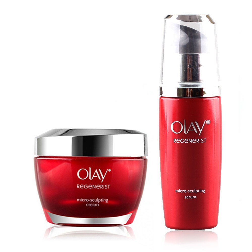 包邮 Olay玉兰油新生金纯面霜+修护精华露 抗皱 化妆品 套装