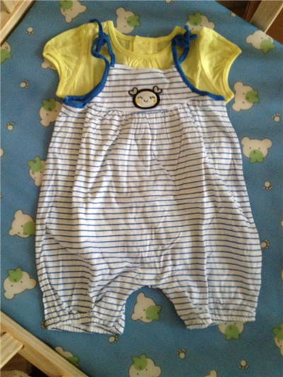 2021 packs of fart children Summer clothes Han Shan Cute Climbing Suit Harnesses Two Sets Of Sweaters Baby Baby Clothes