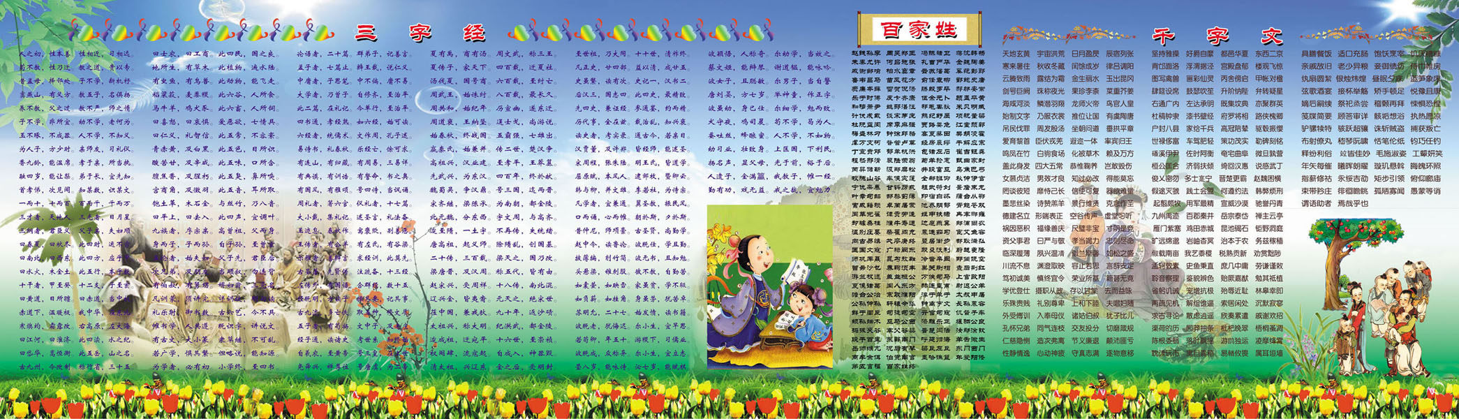 661海报印制展板素材319学校文化三字经