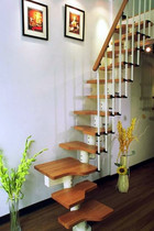 Stairs left and right steps on stairs Steel wood stairs save space stair attic stairs Mini ladder manufacturers straight