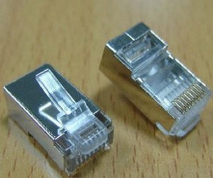 Shield Copper Crystal Head RJ45 Network Route Ultra Five Categories Shield Internet Crystal Head 8P8C Iron Shell 1000