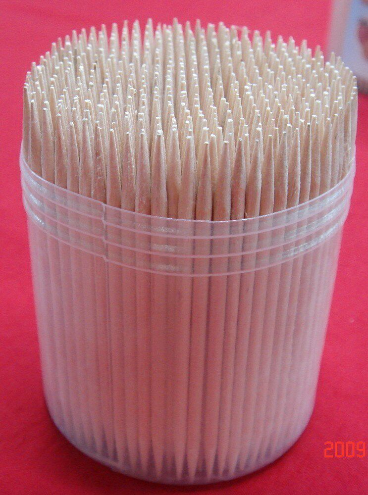 Wooden toothpick with double tip optional 65x2 0m 500 plastic tubes