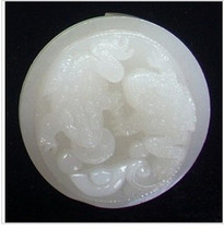 Natural white jade for gold toad belt buckle