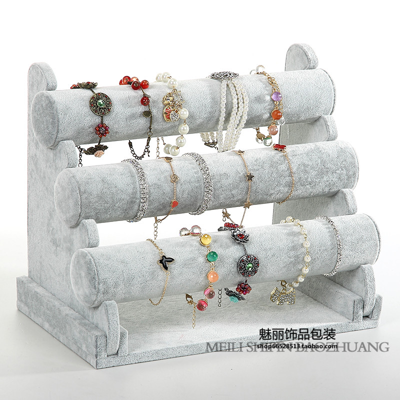 Red - velvet three - layer bracelet bracelet bracelet bracelet bracelet bracelet frame jewelry frame display frame plate