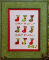 Cross stitch kit French DMC embroidery Christmas stocking specimen