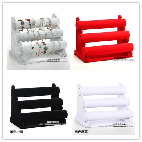 Three - layer bracelet bracelet display bracelet frame bracelet frame bracelet frame watch frame black - velvet jewelry frame