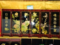 (Hongtaisheng lacquerware) Shanxi Pingyao push light lacquerware screen business gifts Four Seasons flowers and birds big exhibition