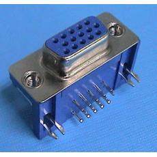 HDR15 mother seat VGA socket three rows of 15 holes DB15 bent hole 90 degrees without screw height