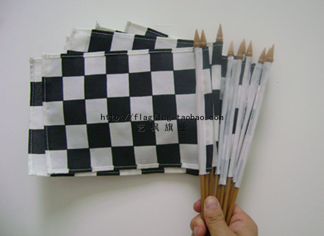 F1 racing flag black and white checkered flag square flag block flag (15cm * 23cm)