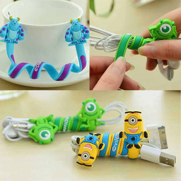 Cute Cartoon Headphone Wire Winder Tie Wire Strap Tie Wire Machine Data Line Containing Hub Bale Wire Strap