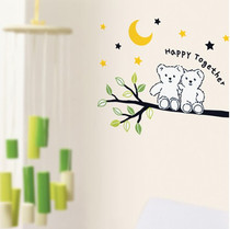 Special Korea imported DIY wall sticker Childrens room card pass sticker-Little bear good friend WDC-702