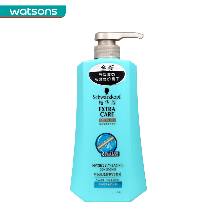 【屈臣氏】Schwarzkopf施华蔻水凝胶原修护润发乳600毫升