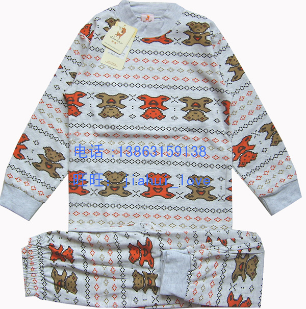  Handsome deer children pure cotton lingerie combed cotton lingerie suit men's 120-160 full