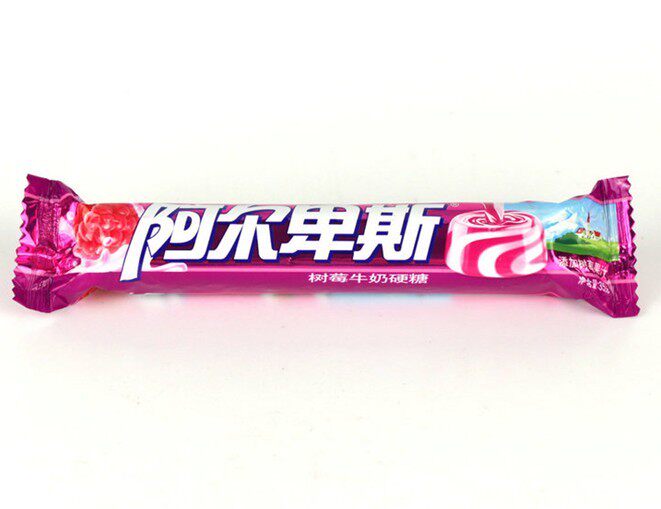 【天猫超市】阿尔卑斯树莓牛奶味硬糖条糖31克/条休闲零食糖果