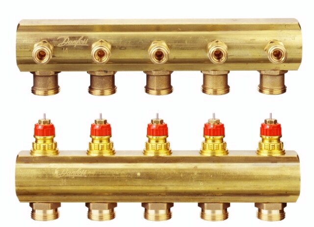 Danfoss Denmark imports Danfoss ground warm water distributor Single water floor heating system installation installation equipment