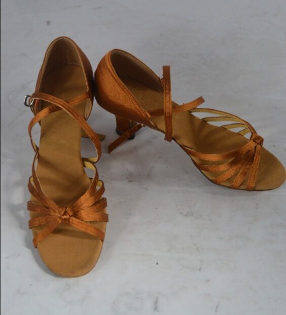 Hot Pins Lady Latin Dance Shoes Women with dance shoes Adult Latin shoes Dancing with satin