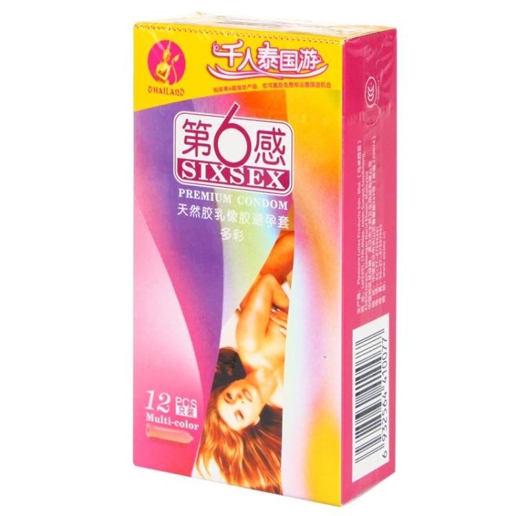 第六感/第6感 多彩12只装避孕套 安全套计生成人用品 果味G点byt